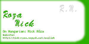 roza mick business card