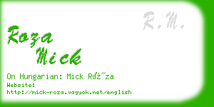 roza mick business card